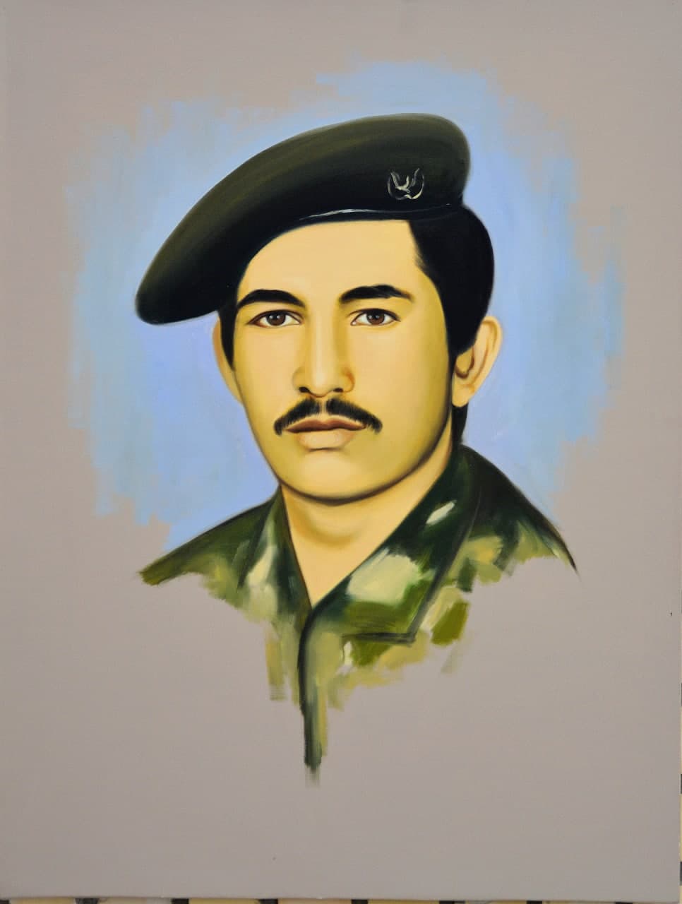 نقاشی چهره شهید محمدابراهیم حسن آبادی